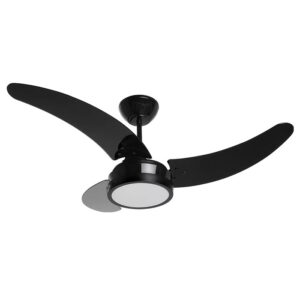Ventilador de Teto Buzios Max Tron Preto Luminária em Led 127v
